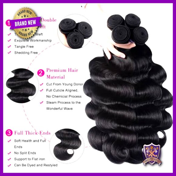 12A Human Hair Extensions 14-20 Inch Body Wave Bundles 400g Brazilian Virgin main image 5